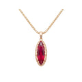 Classic gold-plated women's necklace with a red stone