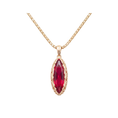 Red cubic zirconia Bismarck necklace
