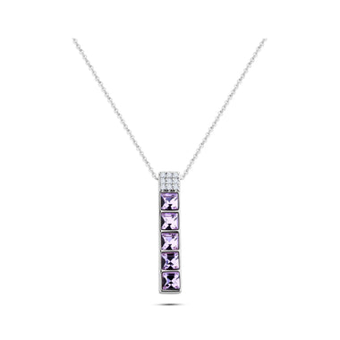 Vertical violet stone pendant necklace