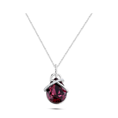 Violet teardrop crystal necklace