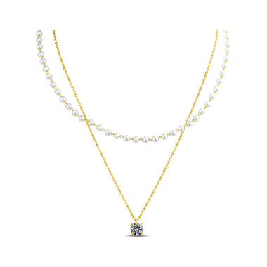 Double-strand pearl necklace, 40–45 cm