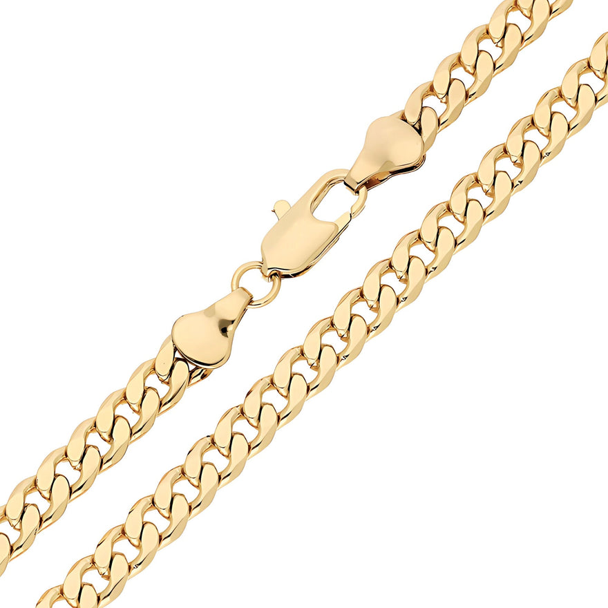 Flat-link curb chain, 5.5 mm, 45 cm
