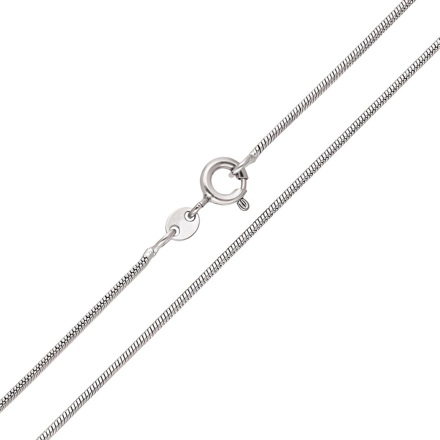 Slim silver-tone snake chain, 1.1 mm