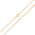 Gold-tone Venetian chain with spring ring clasp on white background