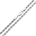 Silver-tone rope chain with a lobster clasp, platinum plating and bold texture