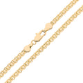 Gold-tone Bismarck chain with a shiny lobster clasp, close-up