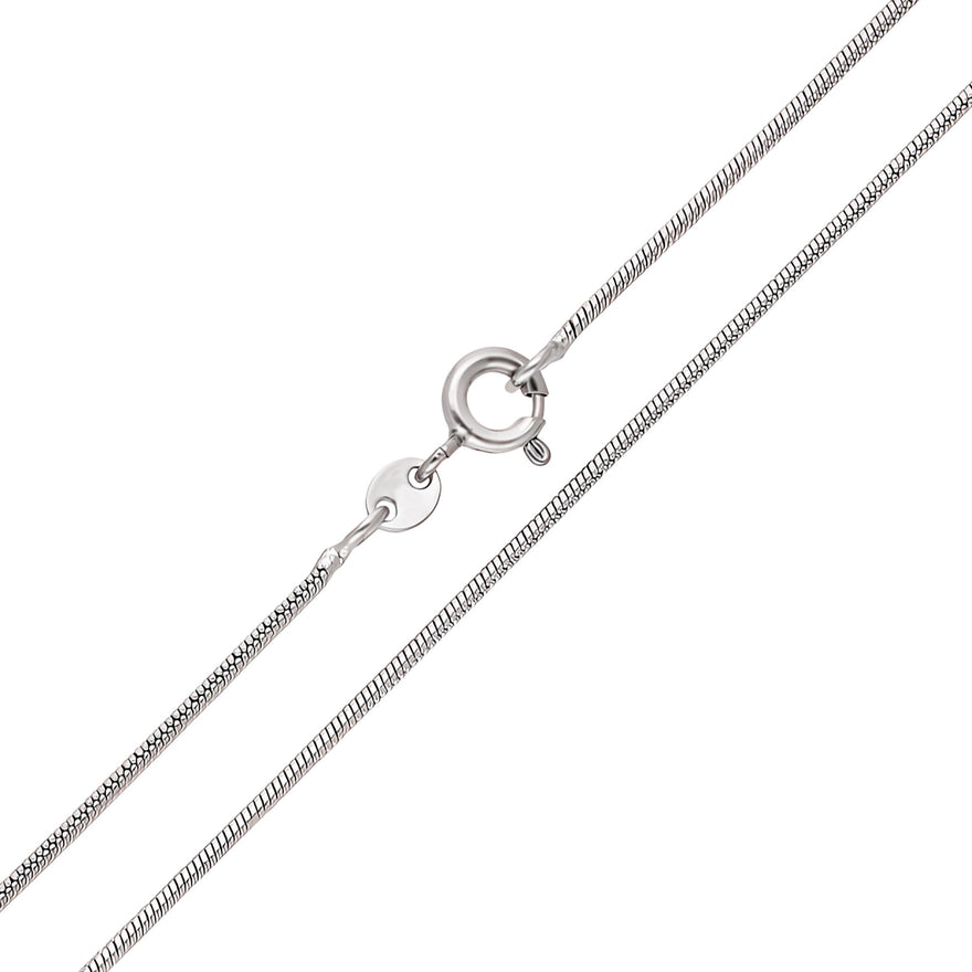 Slim silver-tone snake chain, 55 cm