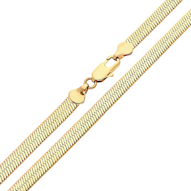 Wide flat snake chain necklace, 60 cm