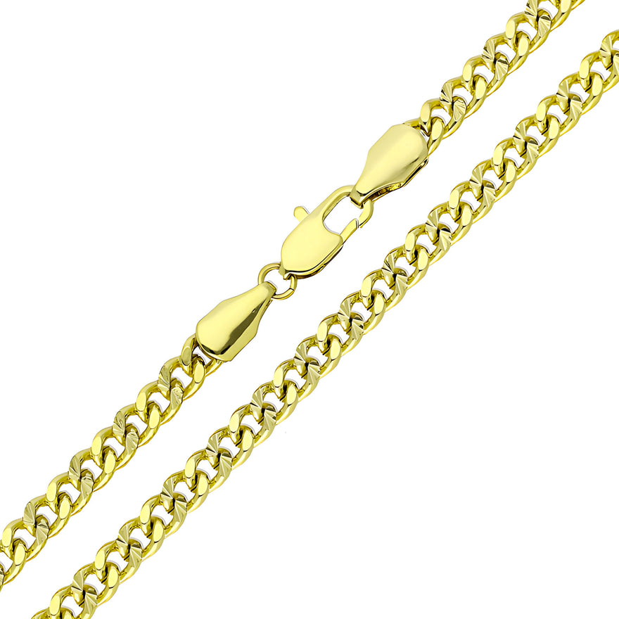 Diamond-cut curb chain, 55 cm