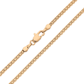 Close-up of a gold-plated Bismarck chain with a lobster clasp on white