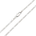 Silver-tone Figaro chain with platinum plating and a lobster clasp