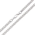 Dense silver-tone Bismarck chain with a lobster clasp, 4 mm wide