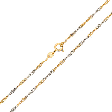 Two-tone Singapore chain necklace