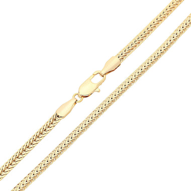 Flat wheat weave chain necklace, 55 cm