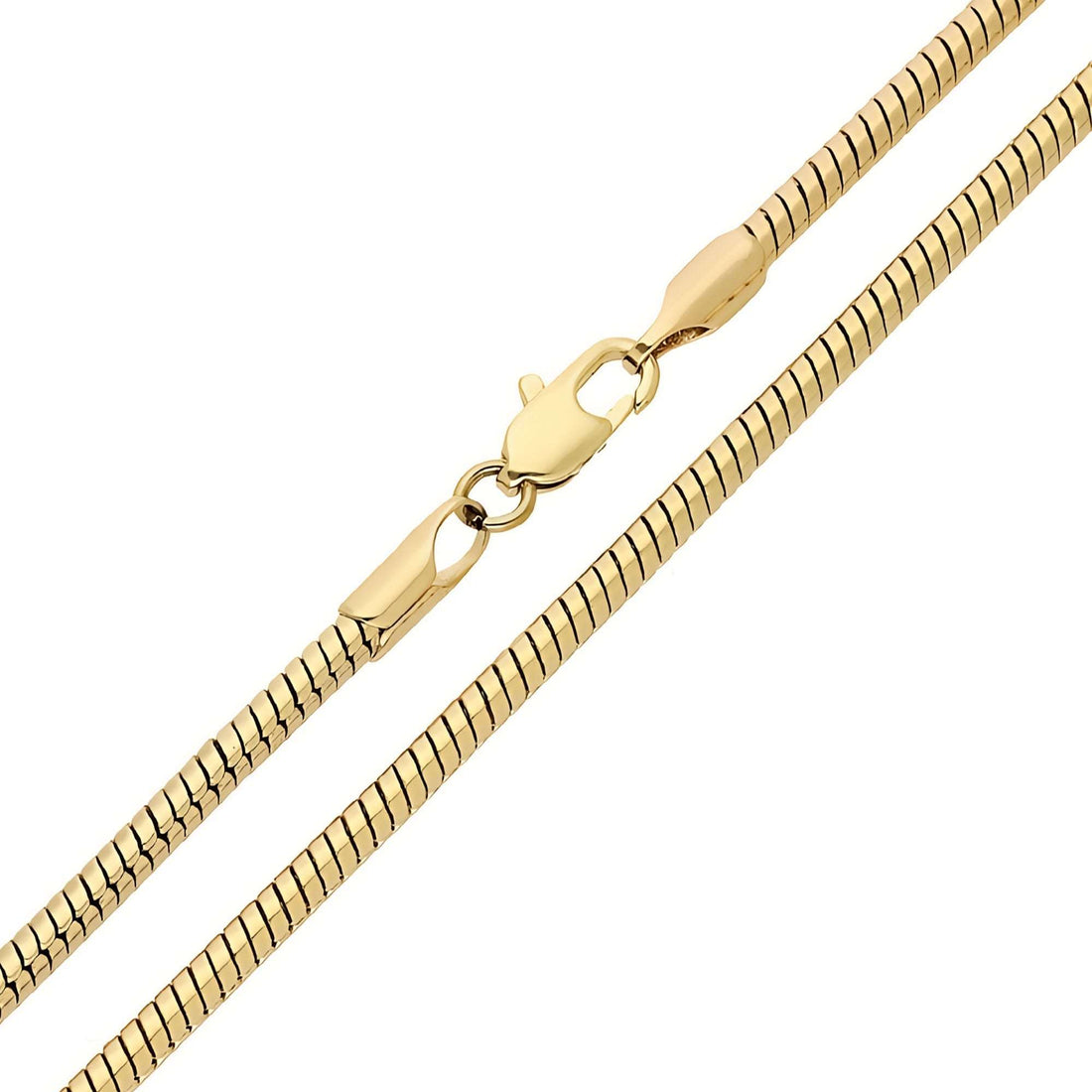 Smooth 2.5 mm snake chain necklace