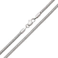 Smooth silver-tone snake chain with platinum plating and a lobster clasp