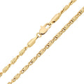 Gold-tone bird's eye chain with a lobster clasp, close-up
