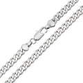 Silver-tone curb chain with flat, shiny links and a lobster clasp