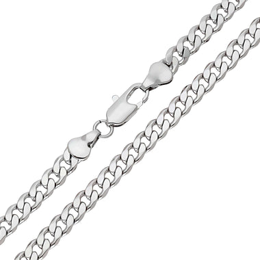 Flat-link curb chain necklace, 5.5 mm