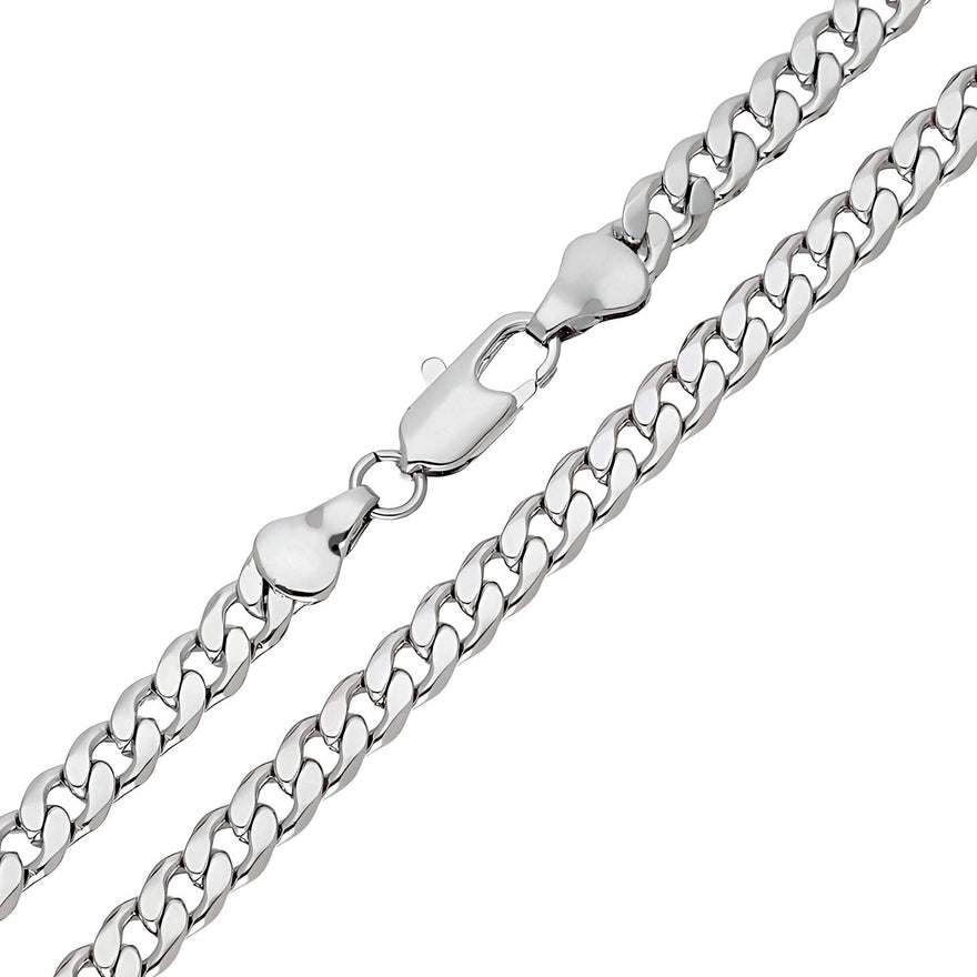 Flat-link curb chain necklace, 5.5 mm