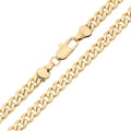 Gold-plated curb chain with wide shiny links and a lobster clasp