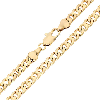 Wide flat-link curb chain, 5.5 mm