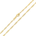 Fine gold-plated Singapore chain with twisted, sparkling links and a spring ring clasp