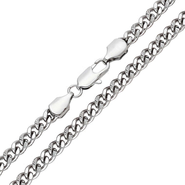 Chunky diamond-cut curb chain, 5 mm