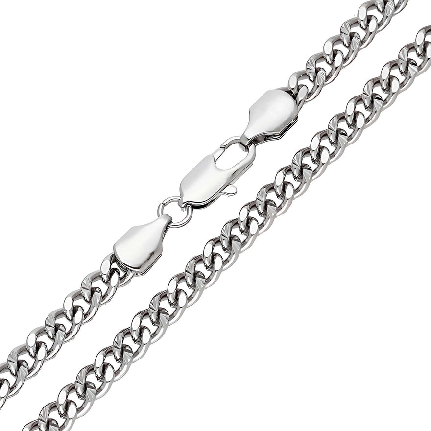 Chunky diamond-cut curb chain, 5 mm