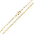 Gold-tone Figaro chain with alternating long and short links and a lobster clasp