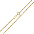 Fine gold-tone chain with a faceted decorative weave and a spring ring clasp