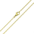 Thin gold-plated anchor chain with a lobster clasp on a white background
