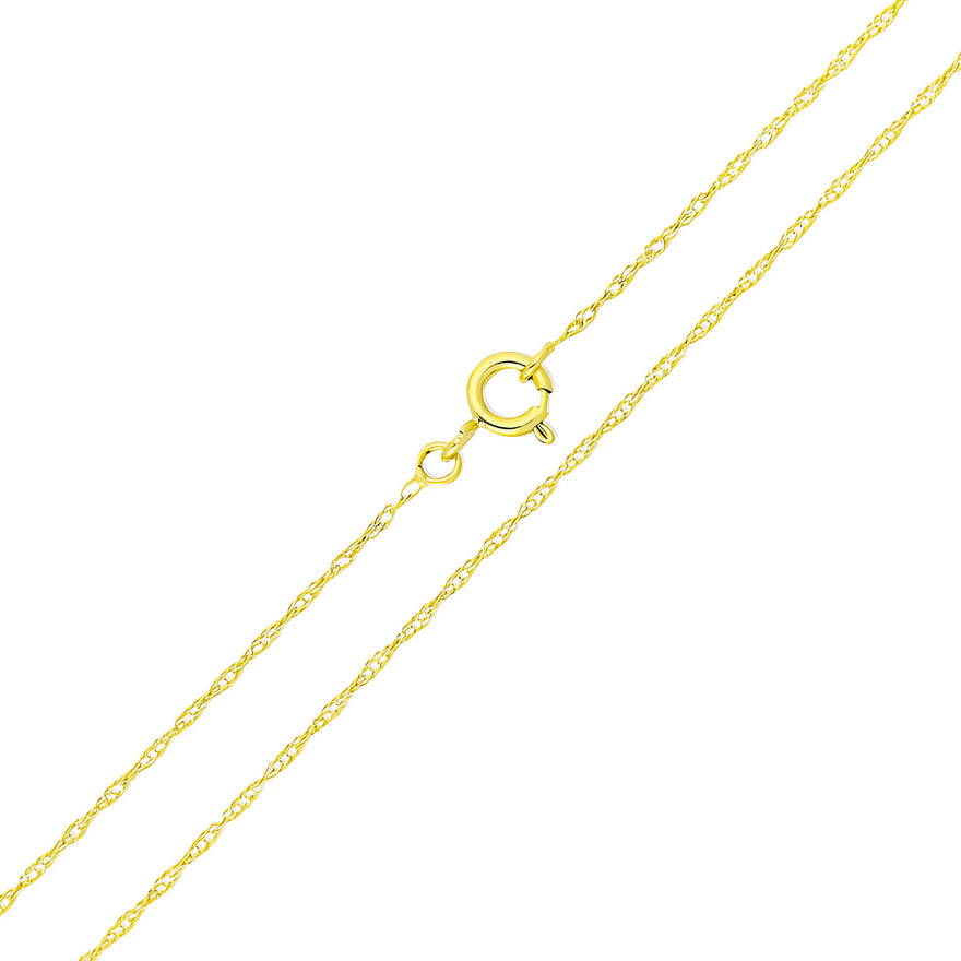 Twisted 1 mm Singapore chain, 45 cm