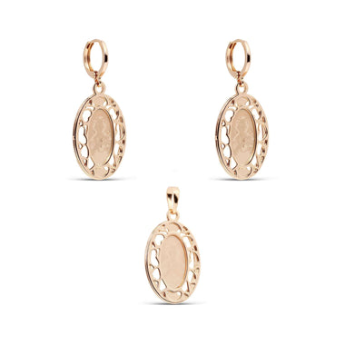 Virgin Mary earring and pendant set