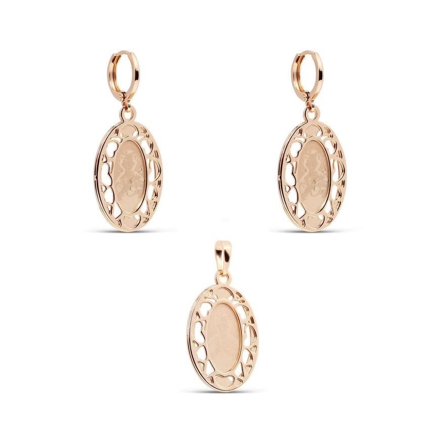 Virgin Mary earring and pendant set