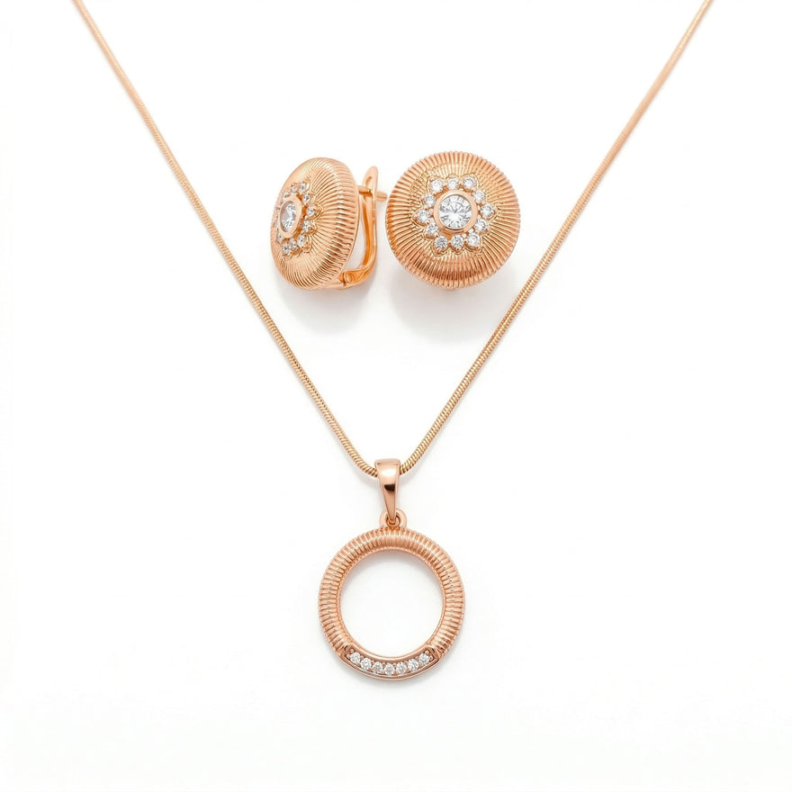 Sun Circle necklace and earring set