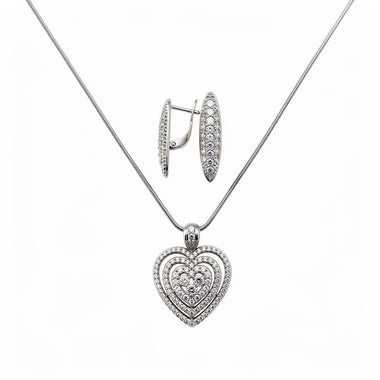 Ice Heart necklace and earring set