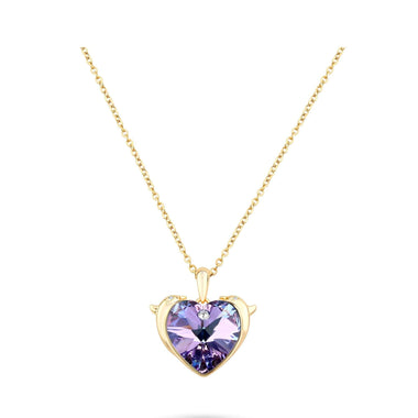 Violet Swarovski heart necklace