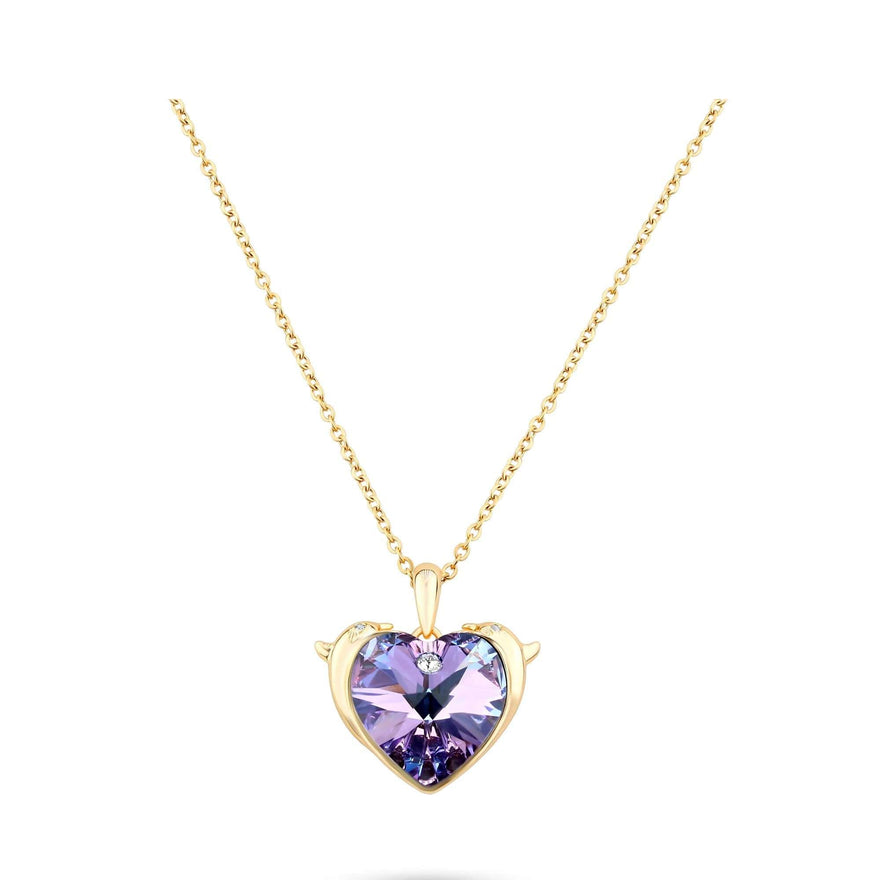 Violet Swarovski heart necklace