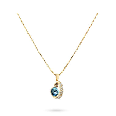 Blue and amber crystal necklace