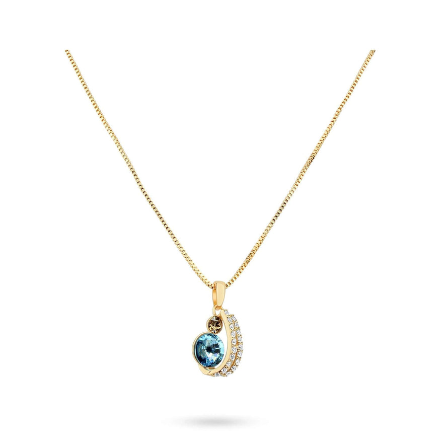 Blue and amber crystal necklace