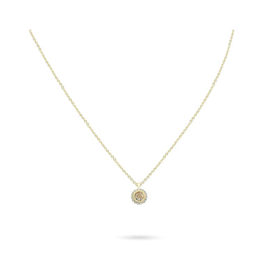 Round cubic zirconia halo necklace