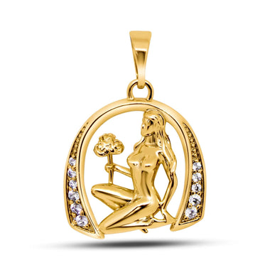 Horseshoe pendant with a female figure