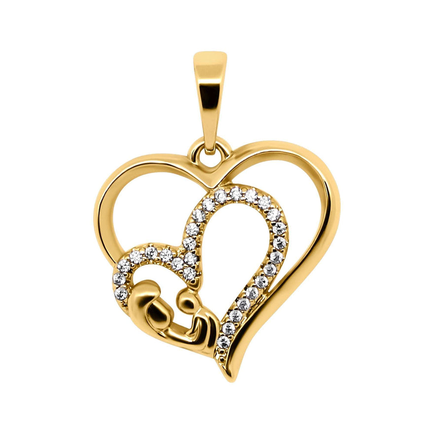 Mother and child double-heart pendant