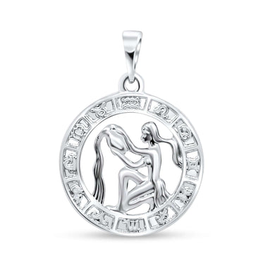 Zodiac wheel pendant with all 12 signs