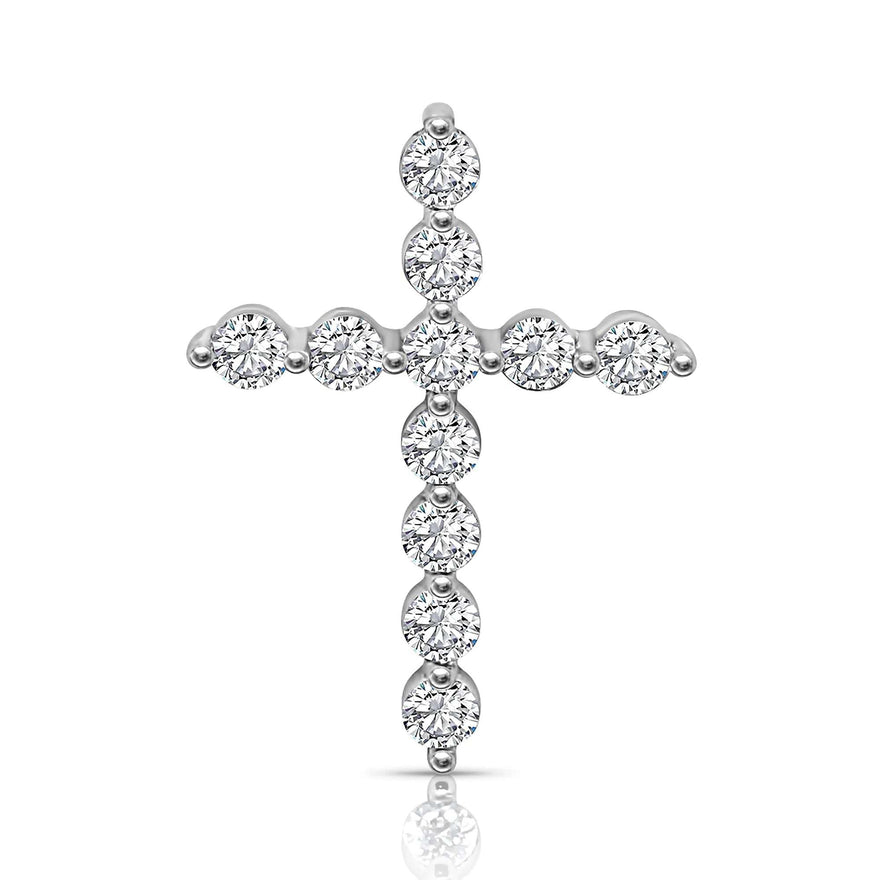Cross pendant with 11 cubic zirconia