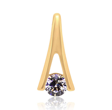 Curved triangle cubic zirconia pendant