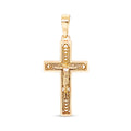 Gold-plated Catholic cross pendant with the figure of Jesus and openwork detail