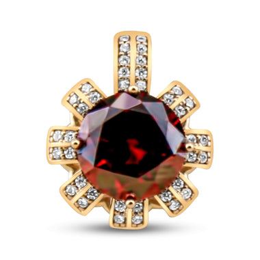 Red crystal flower pendant, 18 mm