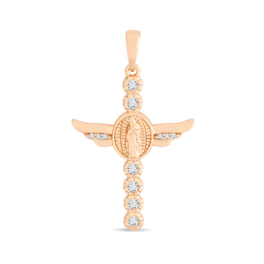 Angel-wing cross pendant, 38 mm